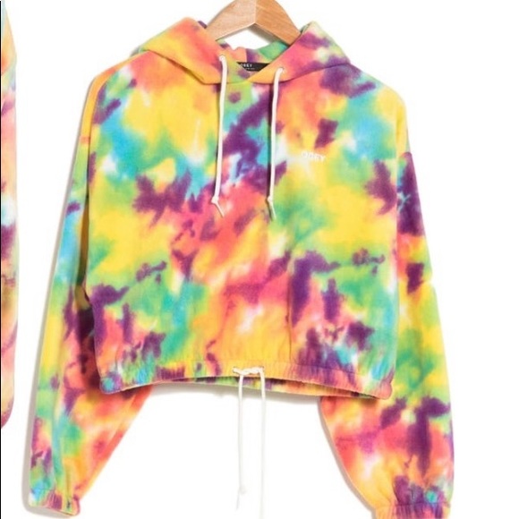 NWT HOST PICK OBEY Russett Hooded Sweatshirt Tie-dye - Picture 2 of 9